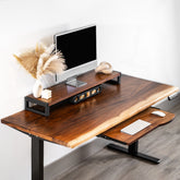 Height-Adjustable Standing Desk with Ergonomic Keyboard Tray | Modern Wood Style