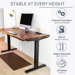 Standing Desk with Storage - Walnut Solid Wood Electric Standing Desk