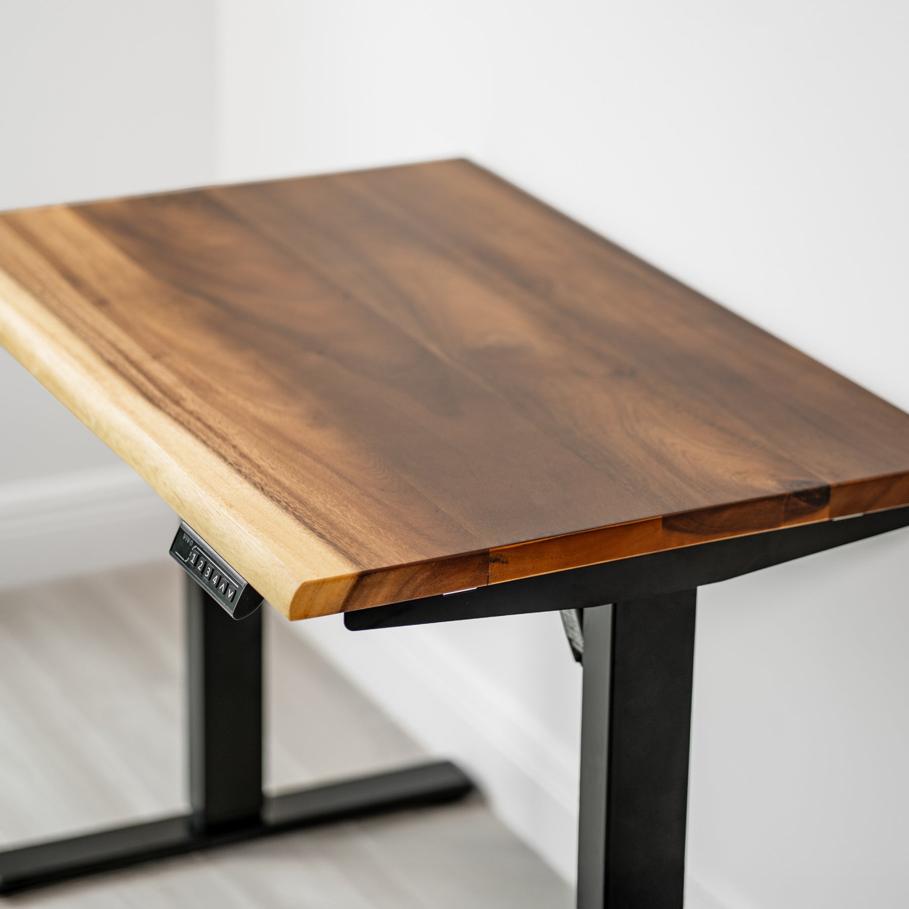 Small Standing Desk - Solid Walnut Live Edge | Modern Wood Style