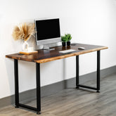 Computer Desk with Drawer - Live Edge, Walnut Solid Wood | Modern Wood Style