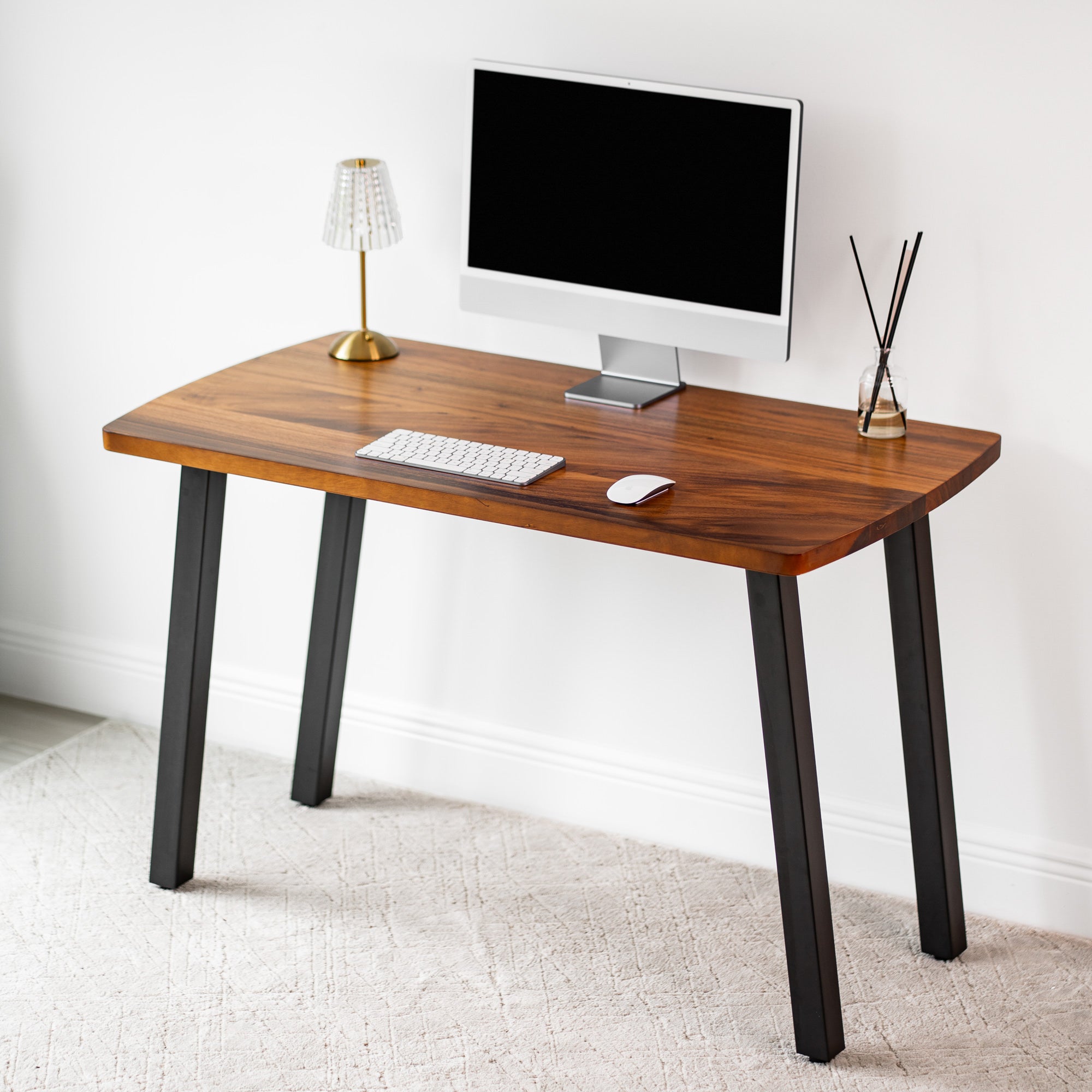 Extra Deep Solid Walnut Computer Desk – Premium Finish, 46-60″ Sizes
