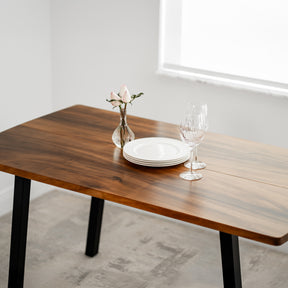 Walnut Dining Table for 6 - 60" × 34" Solid Wood Table | Modern Wood Style