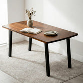 Walnut Dining Table for 6 - 60" × 34" Solid Wood Table | Modern Wood Style