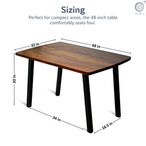 Walnut Dining Table for 4 - Solid Wood Table | Modern Wood Style
