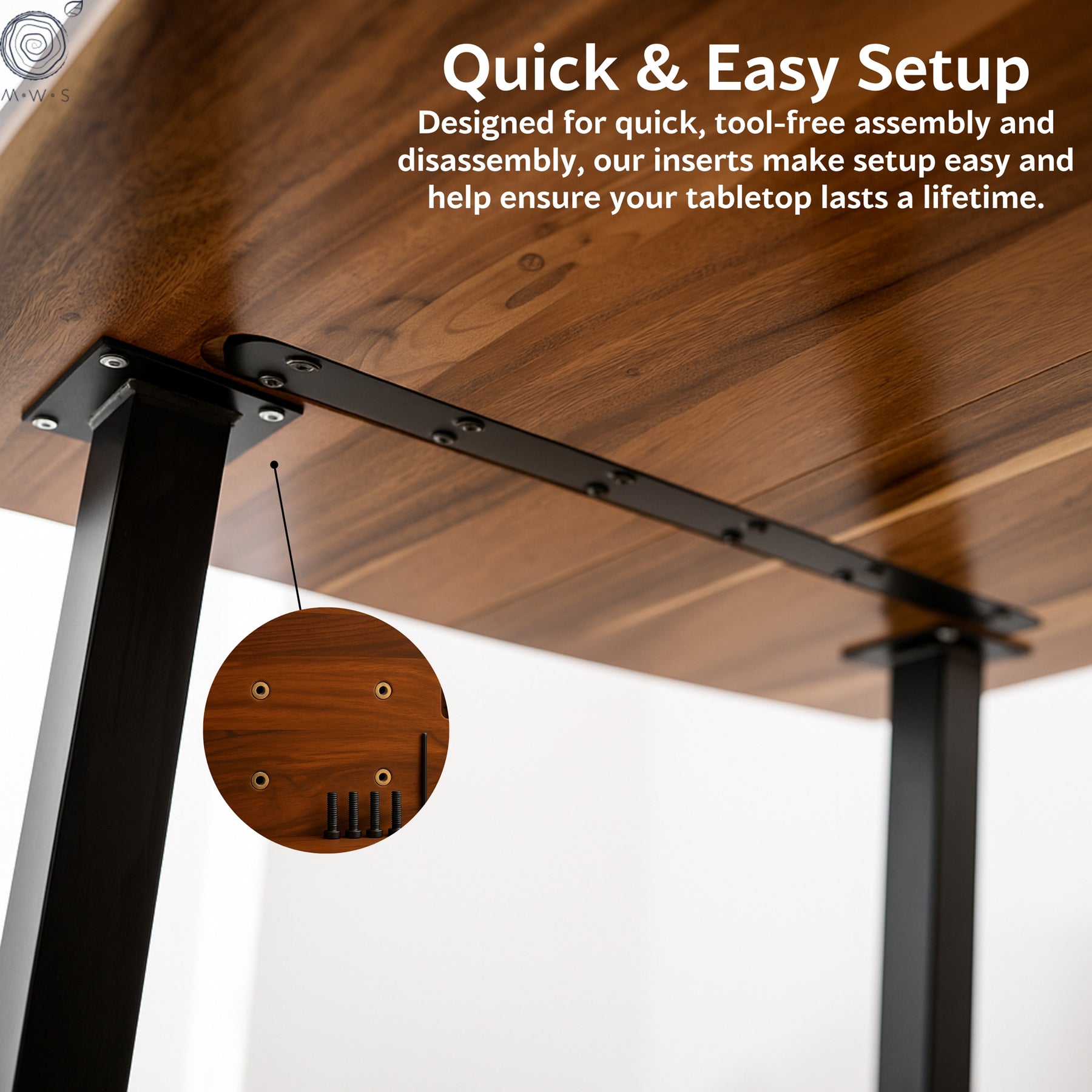 Walnut Dining Table for 6 - 60" × 34" Solid Wood Table | Modern Wood Style