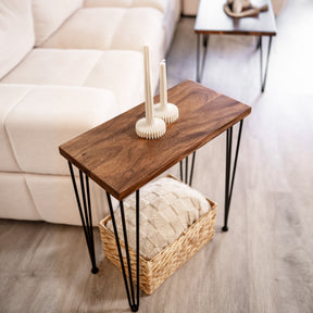 Walnut Side Table for Living Room | Modern Wood Style