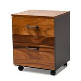 2 Drawer Filing Cabinet - Walnut Wood | Modern Wood Style