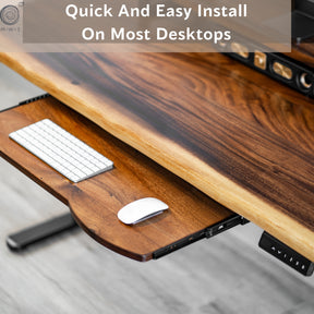 Keyboard Tray for Desk - Walnut Wood | Modern Wood Style
