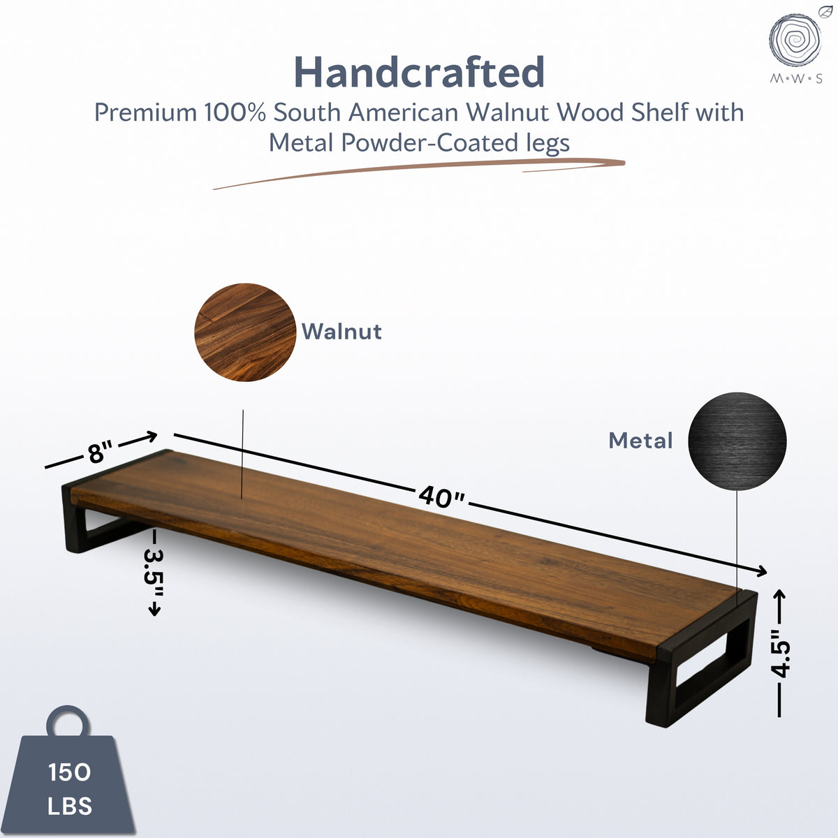 Walnut Monitor Stand - modern wood style