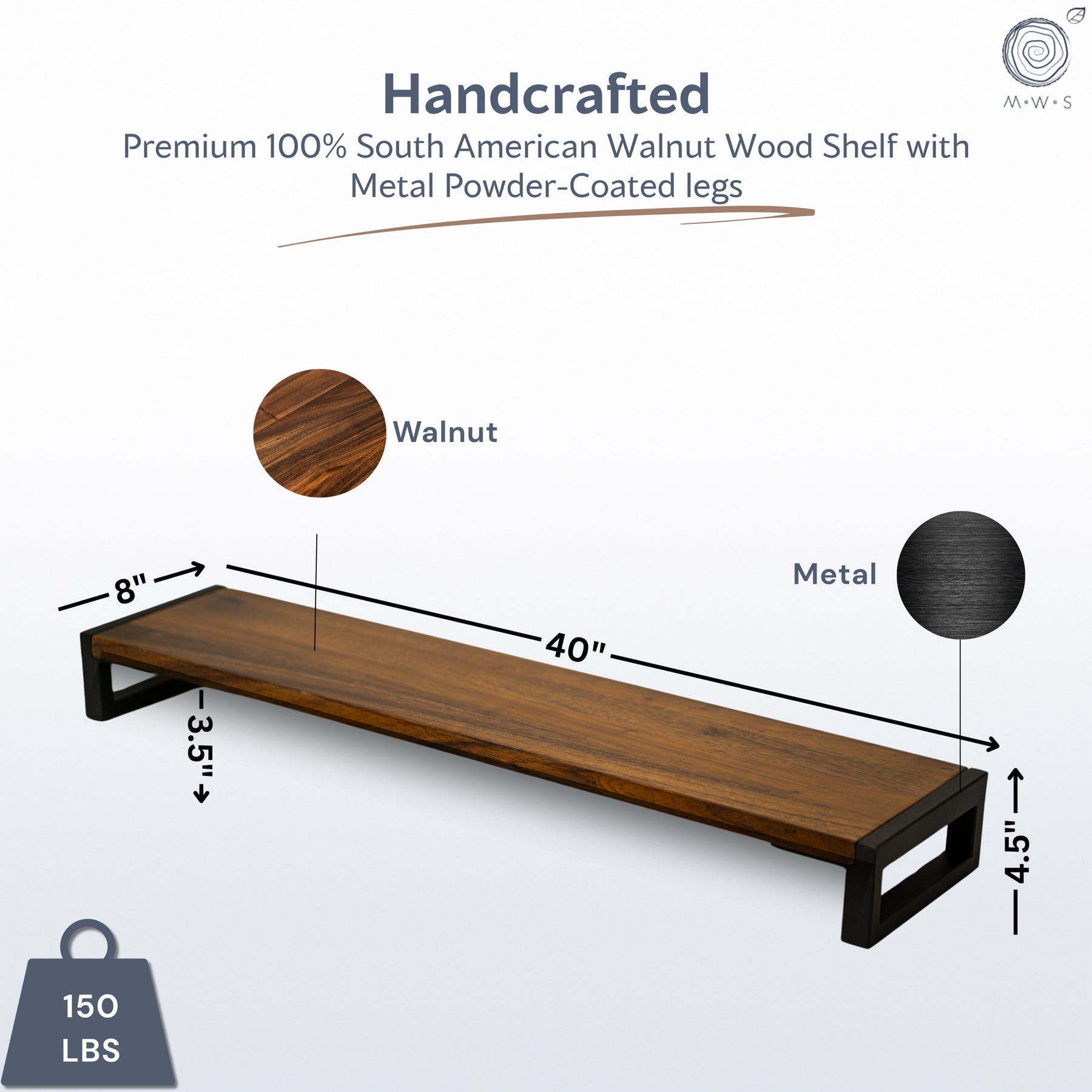Walnut Monitor Stand - modern wood style