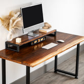 Home Office Computer Desk with Built-In Keyboard Tray | Modern Wood Style