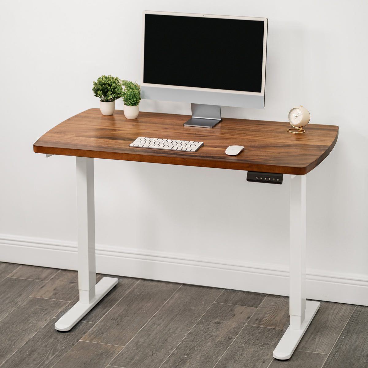 Compact Walnut Standing Desk | Modern Wood Style