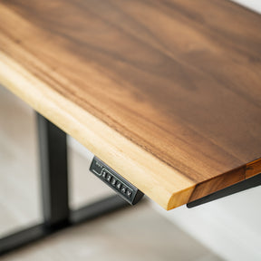 Small Standing Desk - Solid Walnut Live Edge | Modern Wood Style