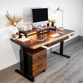 Walnut Standing Desk with Drawers | Modern Wood Style