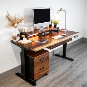 Walnut Standing Desk with Drawers | Modern Wood Style