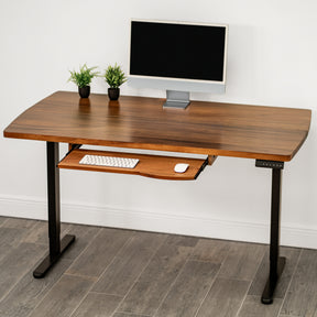 Walnut Standing Desk with Keyboard Tray Option | Modern Wood Style