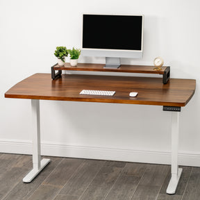 Walnut Standing Desk with Keyboard Tray Option | Modern Wood Style