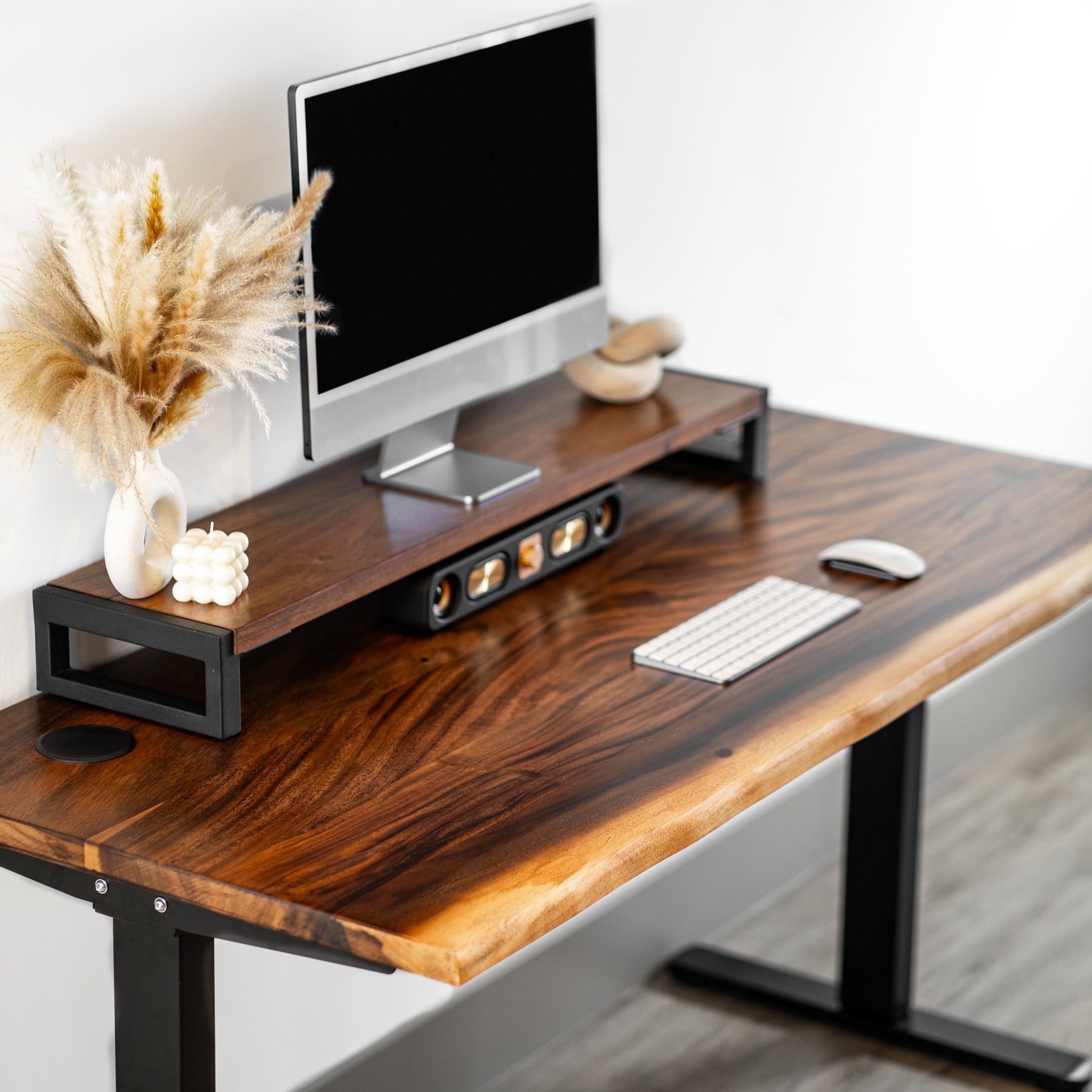 Walnut Standing Desk with Drawers | Modern Wood Style