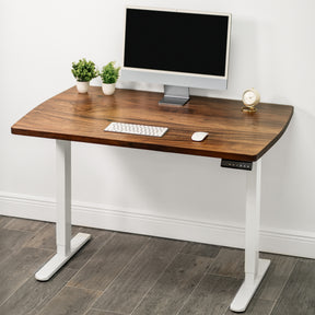 Walnut Standing Desk with Keyboard Tray Option | Modern Wood Style
