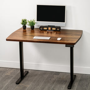 Walnut Standing Desk with Keyboard Tray Option | Modern Wood Style