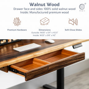 Under Desk Drawer - Walnut Wood | Modern Wood Style