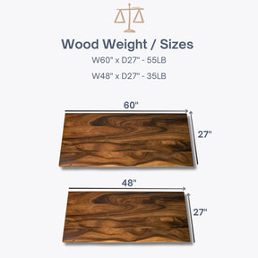 Walnut desktop available in two sizes 60 inch large and small 48 inch.