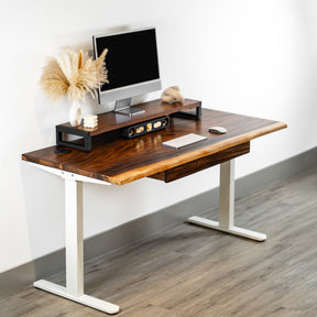 Walnut Standing Desk with Drawers | Modern Wood Style
