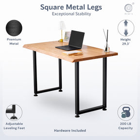 Computer Desk with Drawer - Live Edge Ash Wood - Modern Wood Style