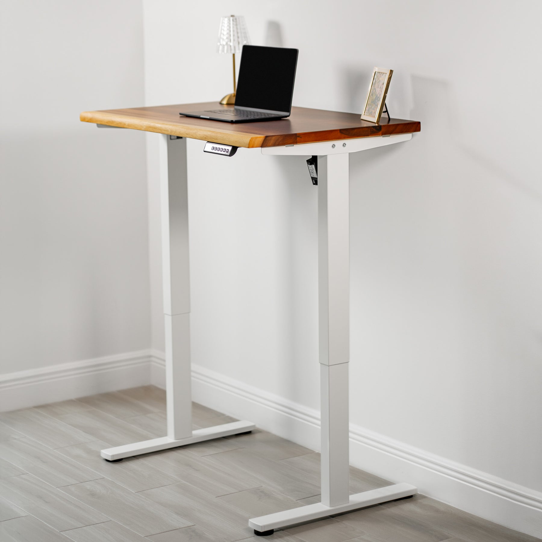 Small Standing Desk - Solid Walnut Live Edge | Modern Wood Style