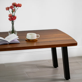 Walnut Coffee Table - 46" × 25" Solid Wood | Modern Wood Style