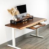 Height-Adjustable Standing Desk with Ergonomic Keyboard Tray | Modern Wood Style