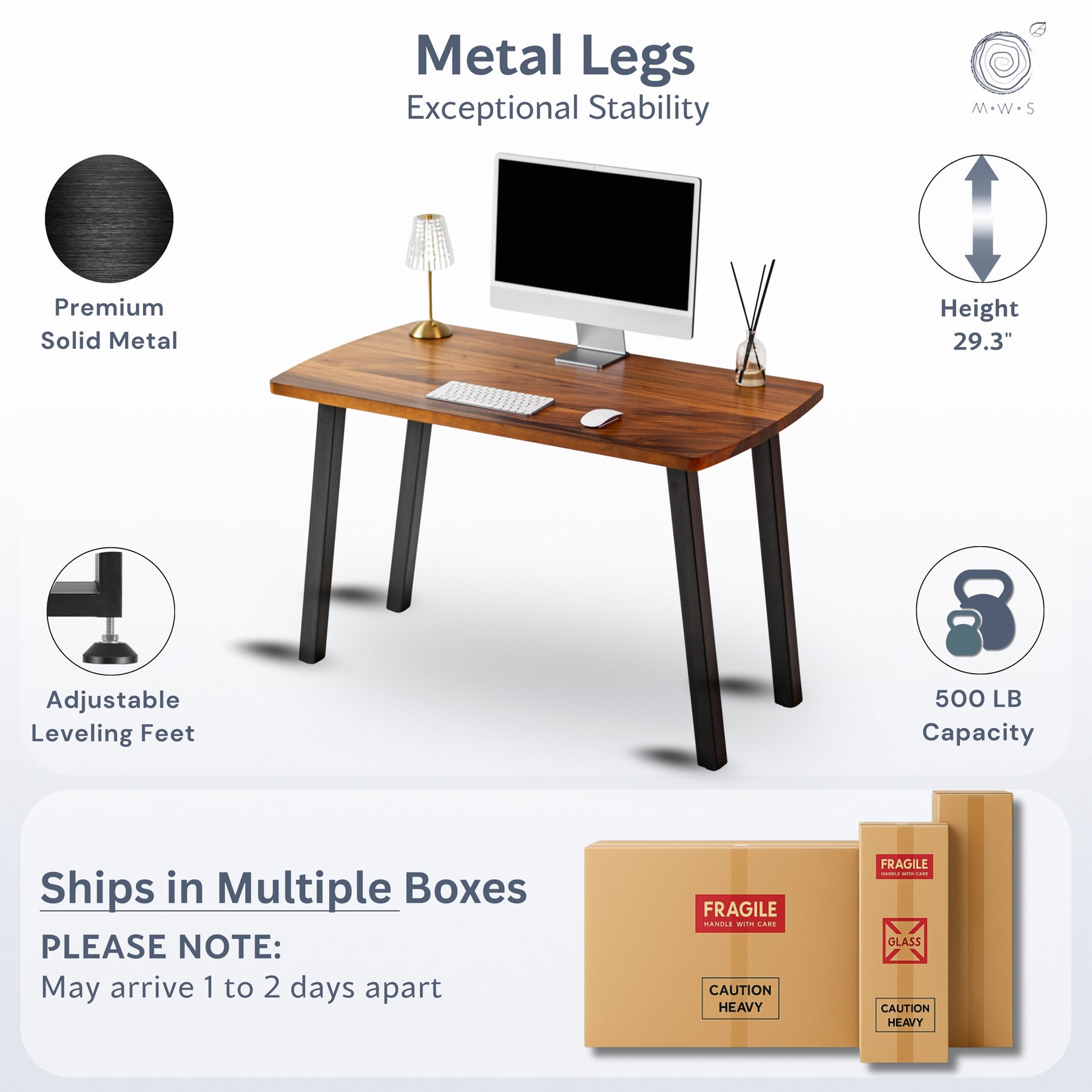 Computer Desk - Solid Walnut Wood