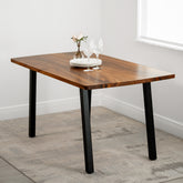 Walnut Dining Table for 6 - 60" × 34" Solid Wood Table | Modern Wood Style