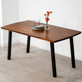 Walnut Dining Table for 6 - 60" × 34" Solid Wood Table | Modern Wood Style