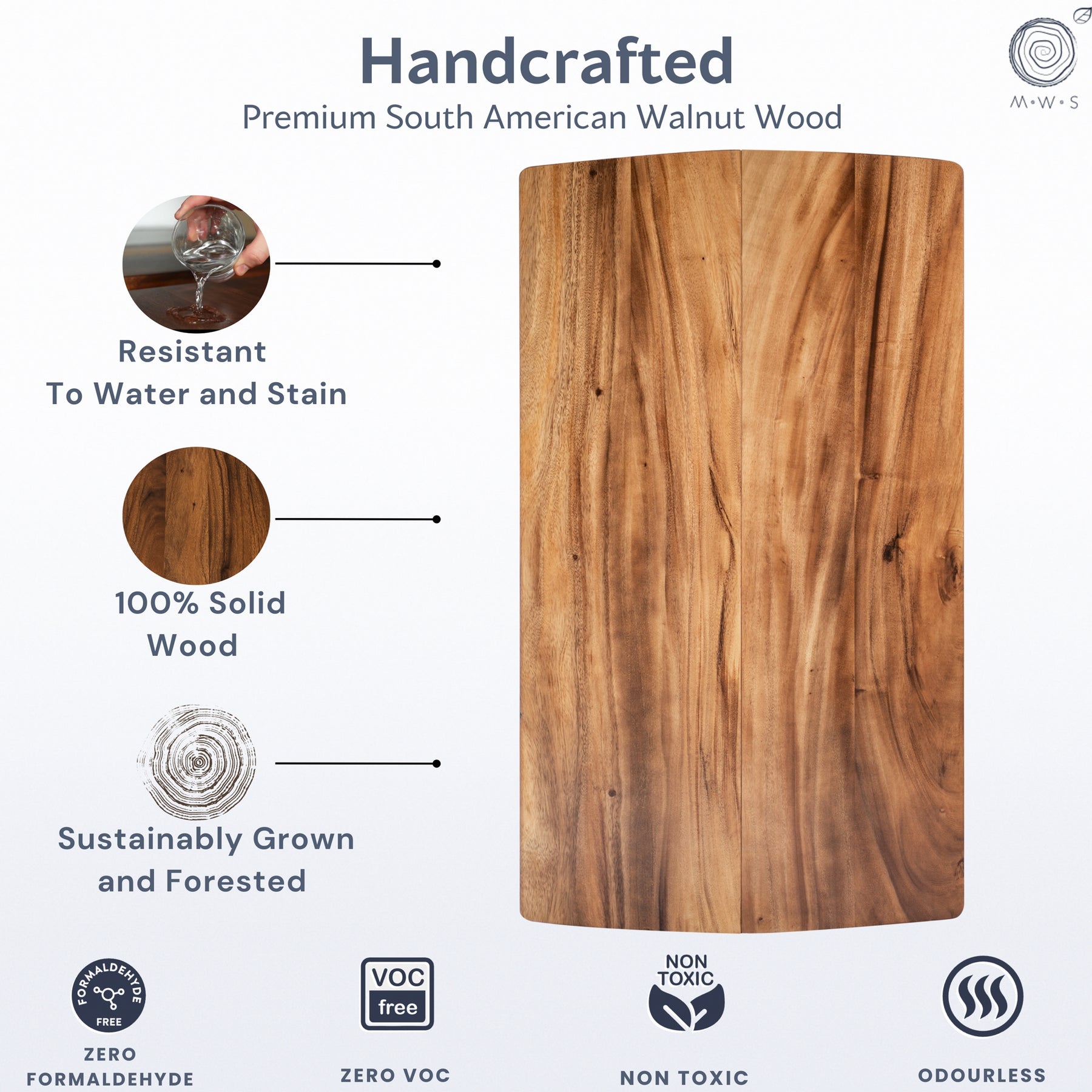 Walnut Dining Table for 6 - 60" × 34" Solid Wood Table | Modern Wood Style