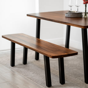 Walnut Dining Table Set for 6 with Bench | Modern Wood Style