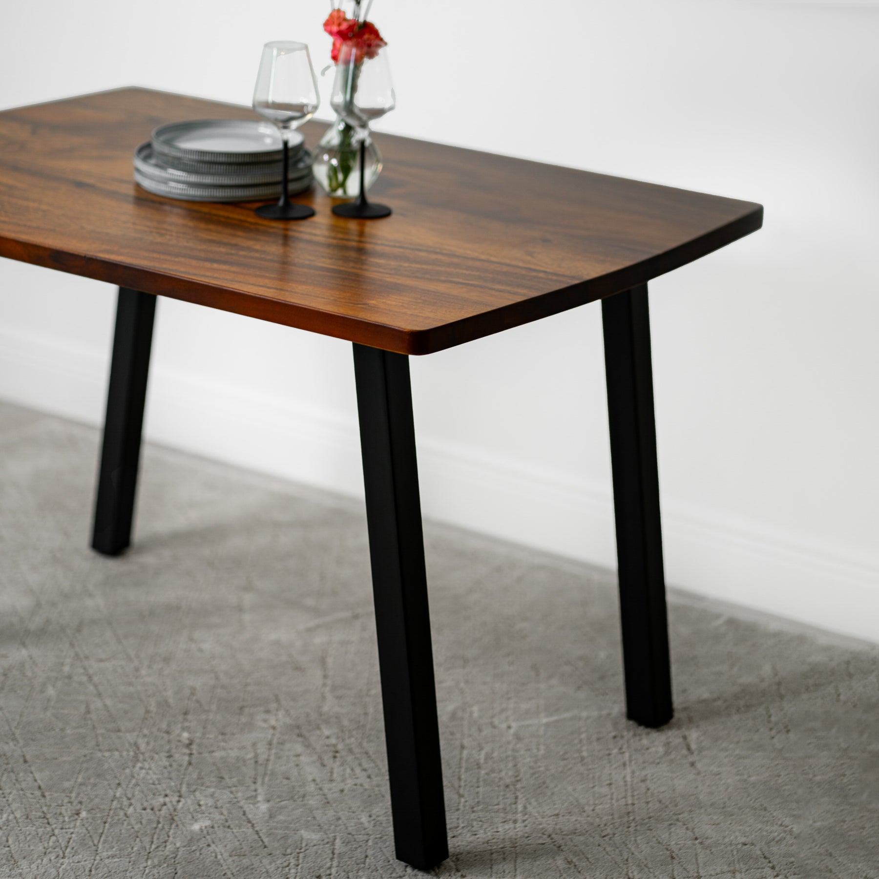 Walnut Dining Table for 4 - Solid Wood Table | Modern Wood Style