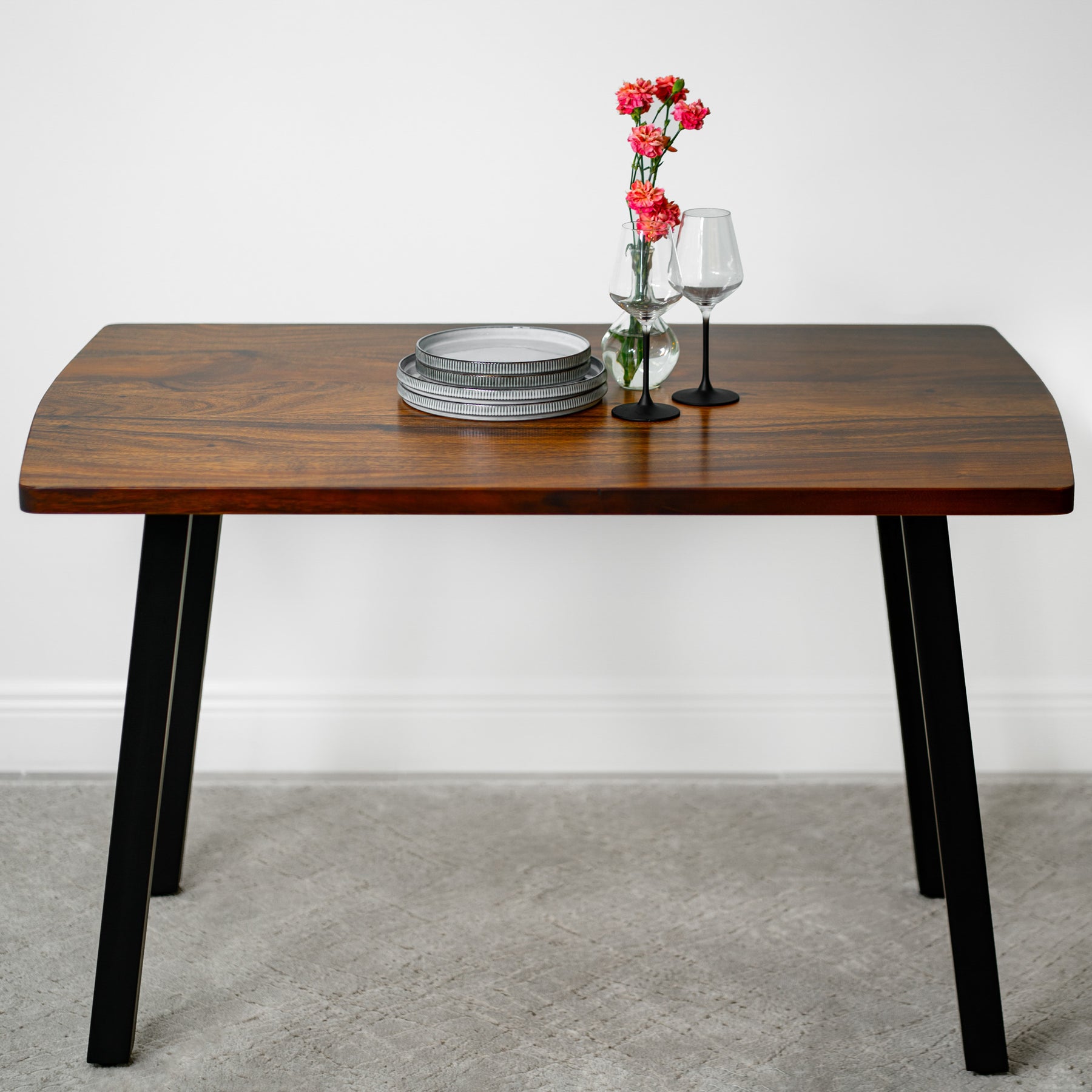 Walnut Dining Table for 4 - Solid Wood Table | Modern Wood Style