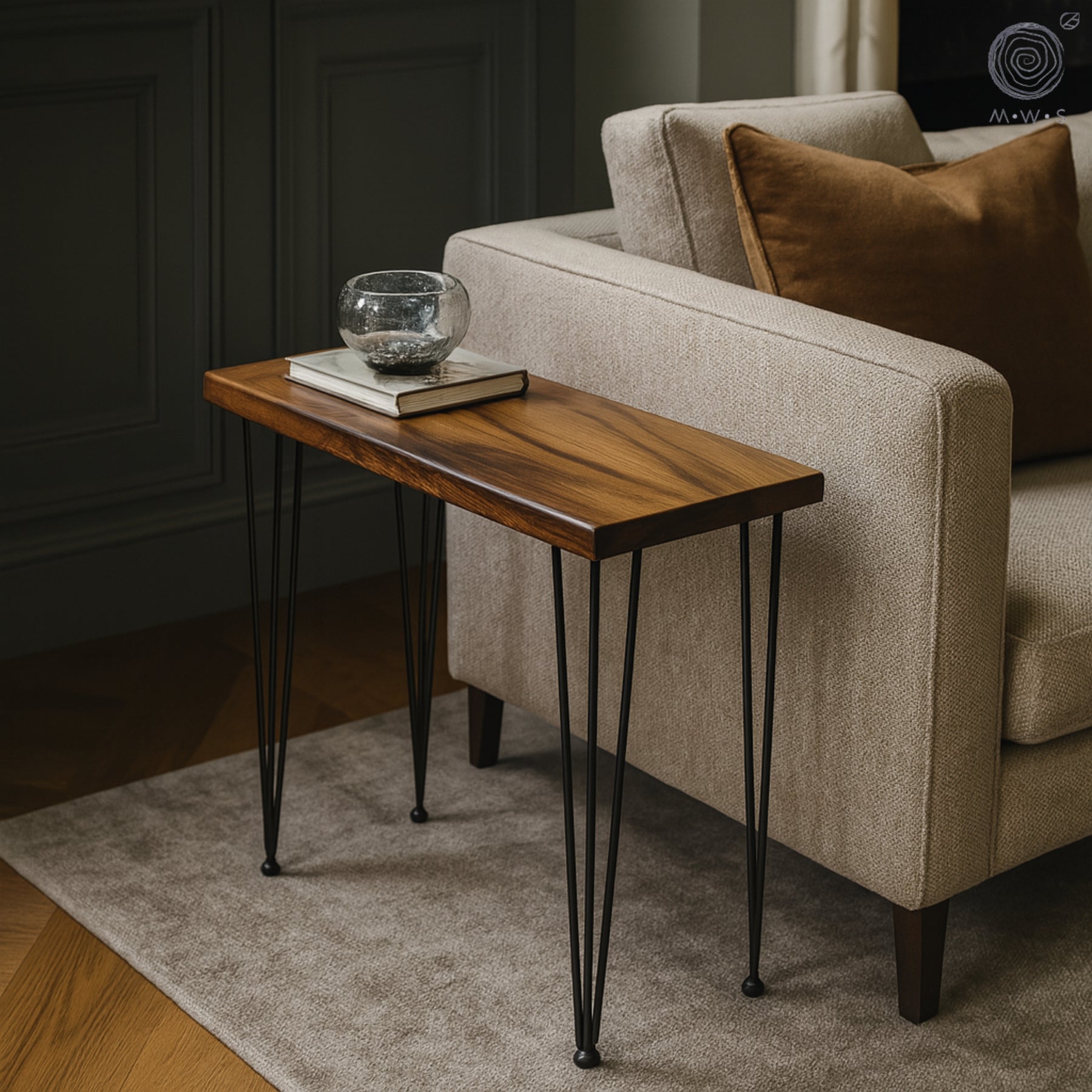 Walnut Side Table for Living Room | Modern Wood Style
