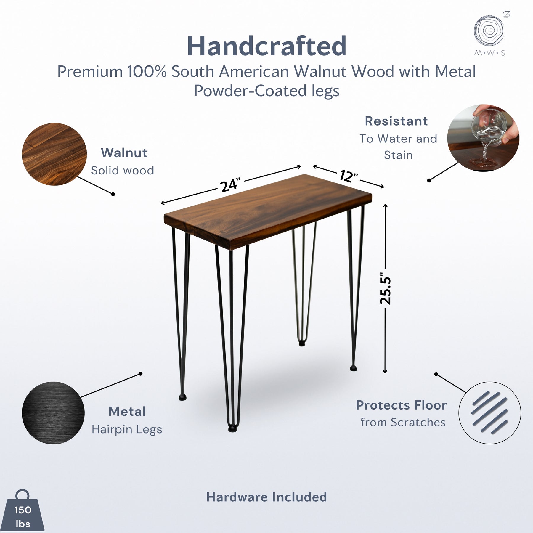 Walnut Side Table for Living Room | Modern Wood Style