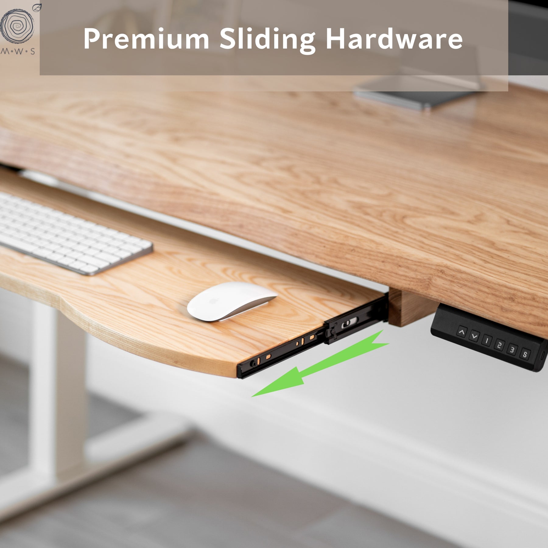 White Ash Wood Keyboard Tray | Modern Wood Style