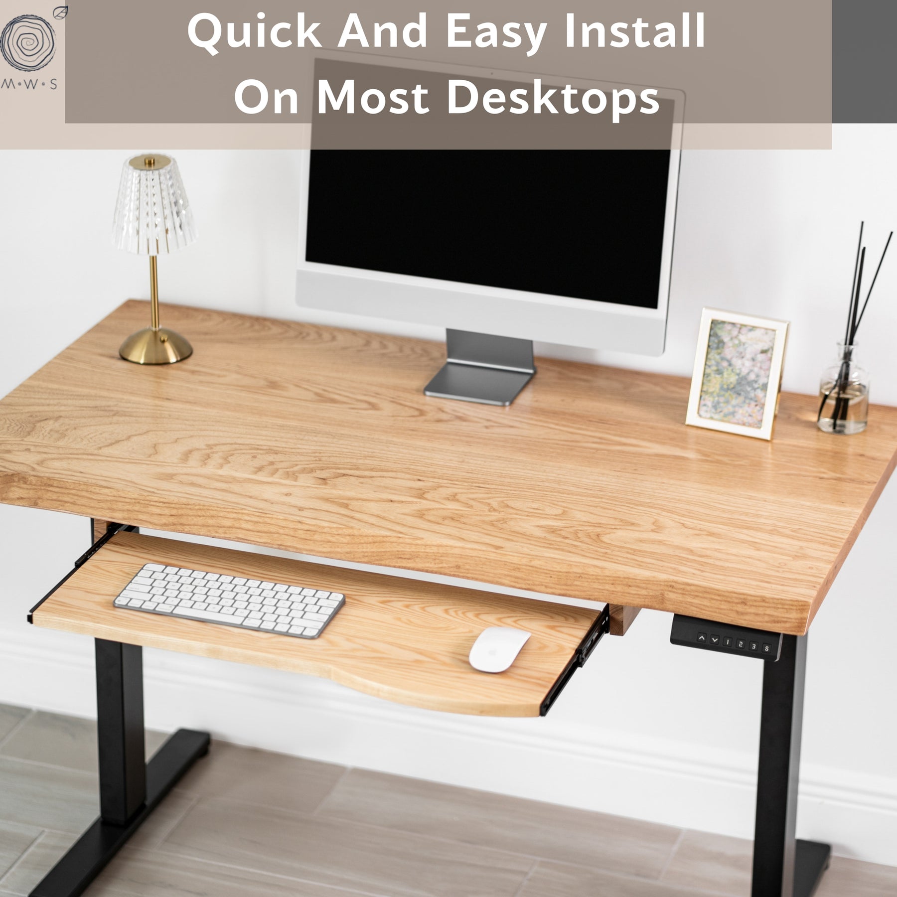 White Ash Wood Keyboard Tray | Modern Wood Style
