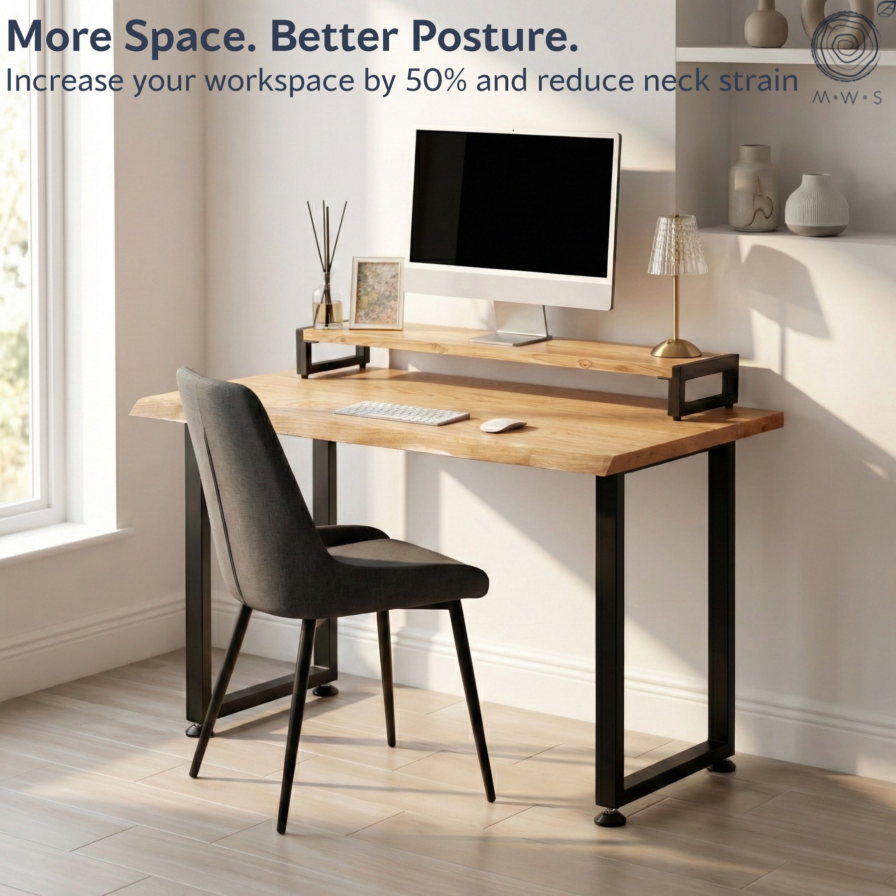 White Oak Monitor Stand | Modern Wood Style