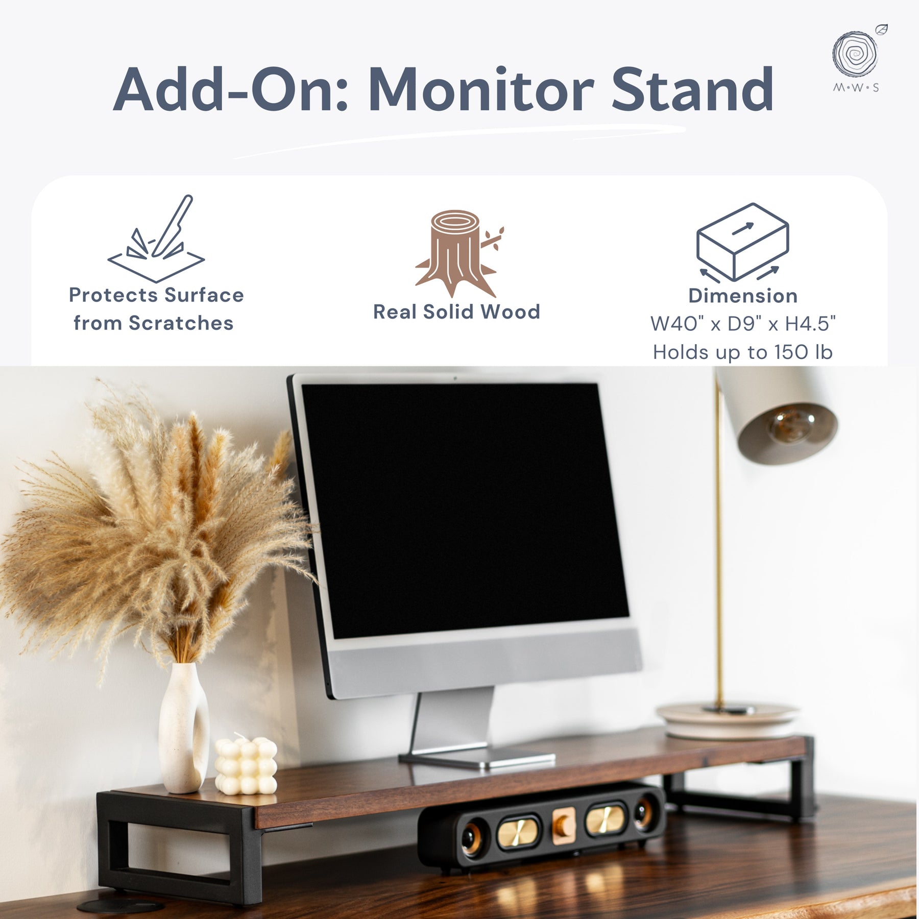 Walnut Standing Desk with Drawers | Modern Wood Style