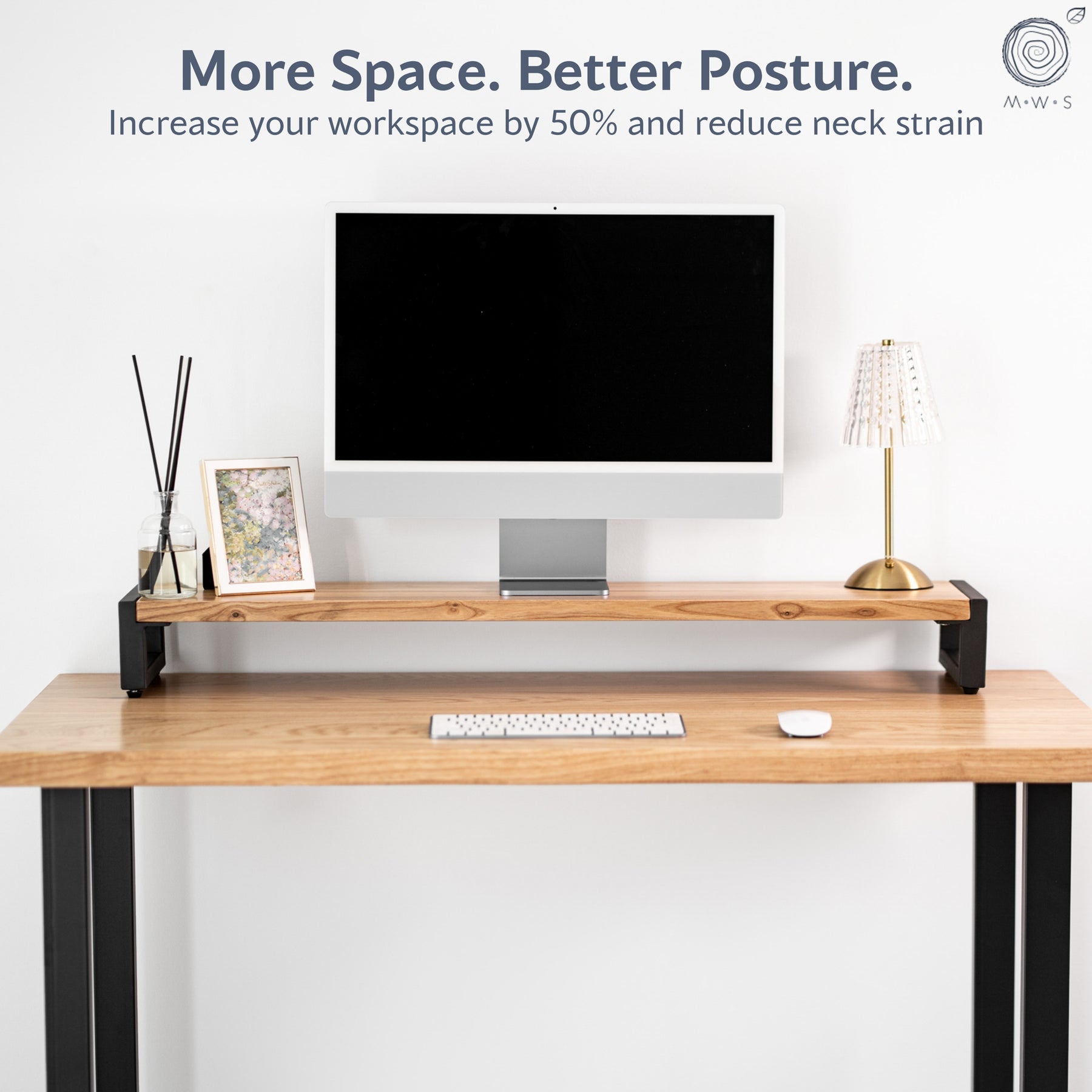 Ash Wood Monitor Stand - Modern Wood Style