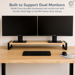 Ash Wood Monitor Stand - Modern Wood Style