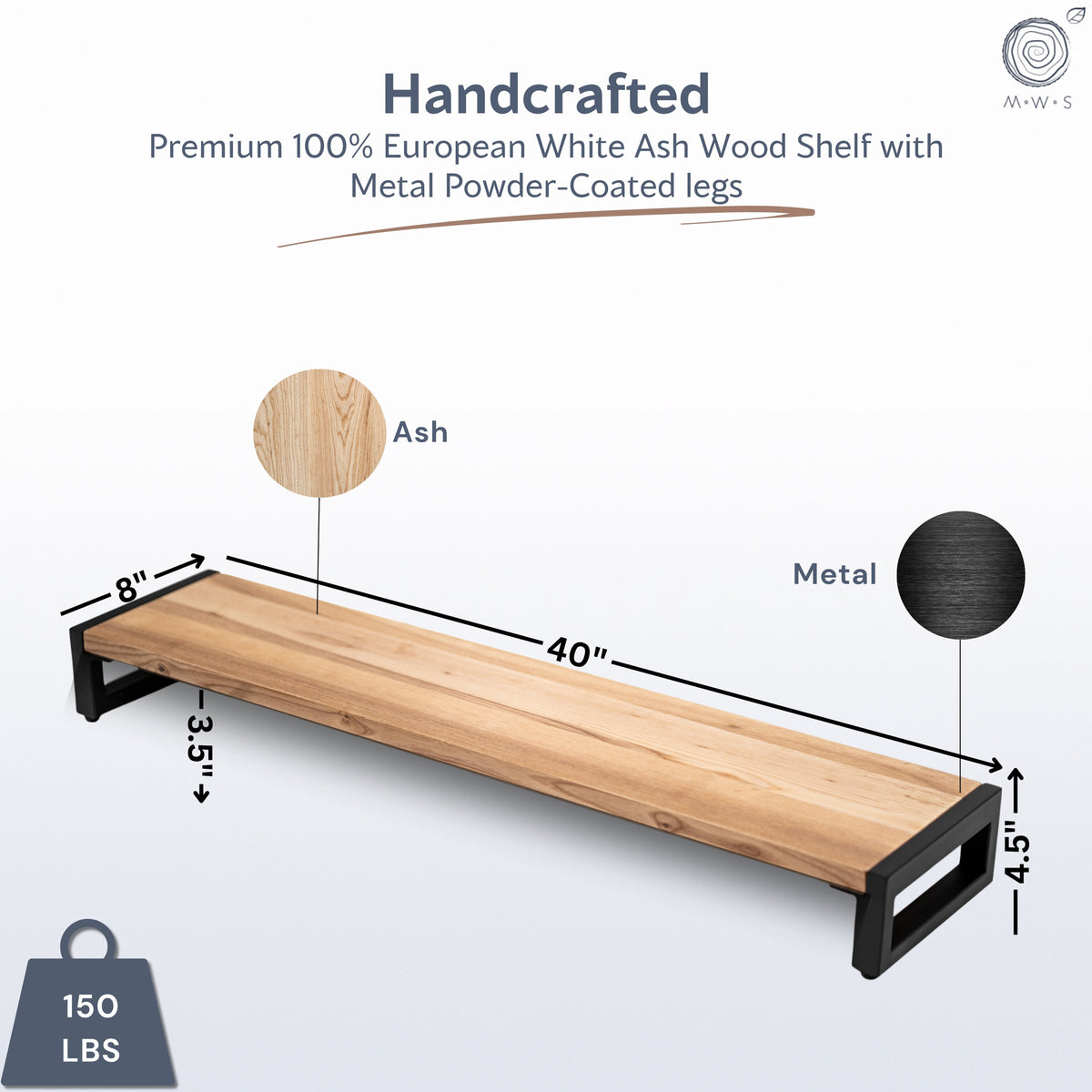 Ash Wood Monitor Stand - Modern Wood Style