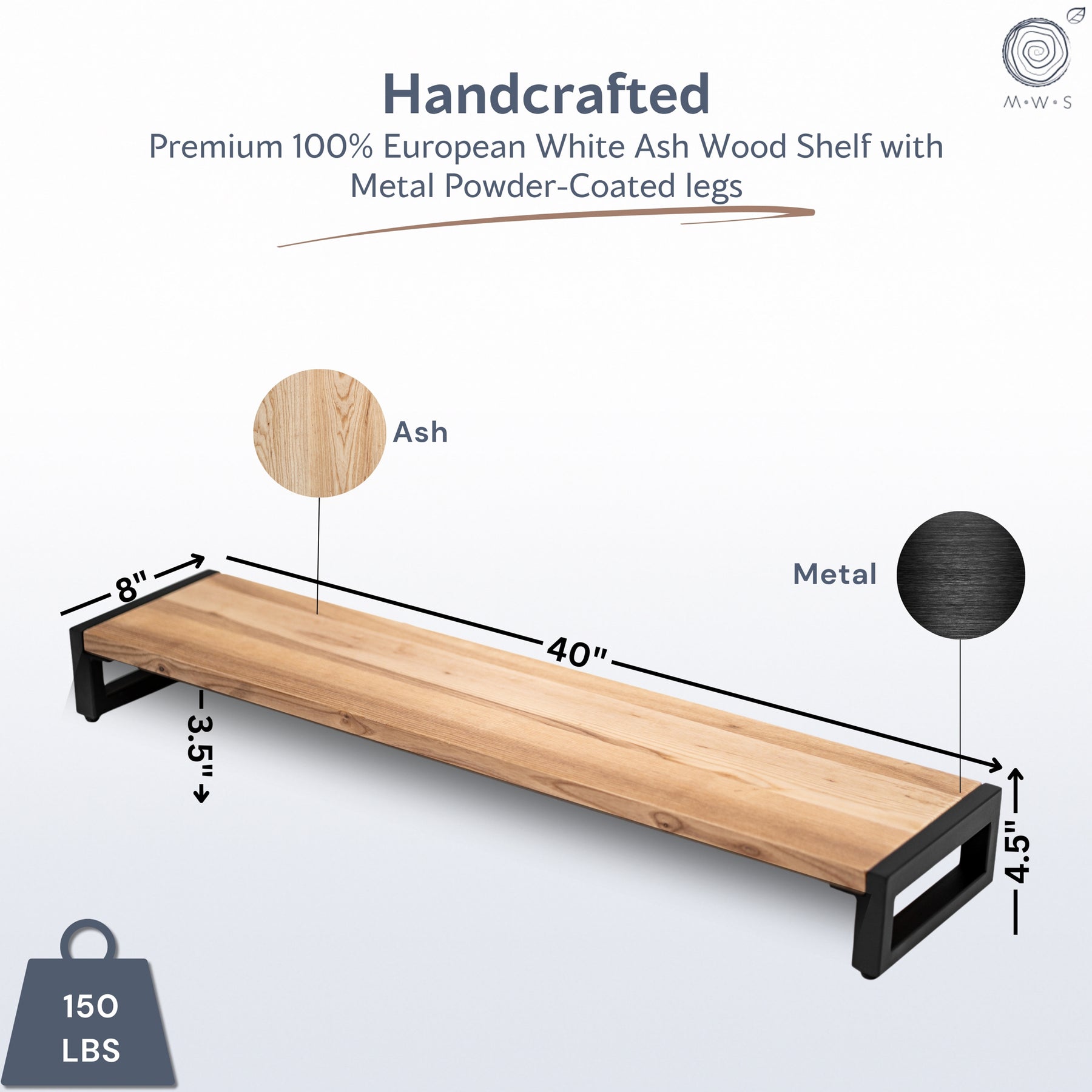 Ash Wood Monitor Stand - Modern Wood Style