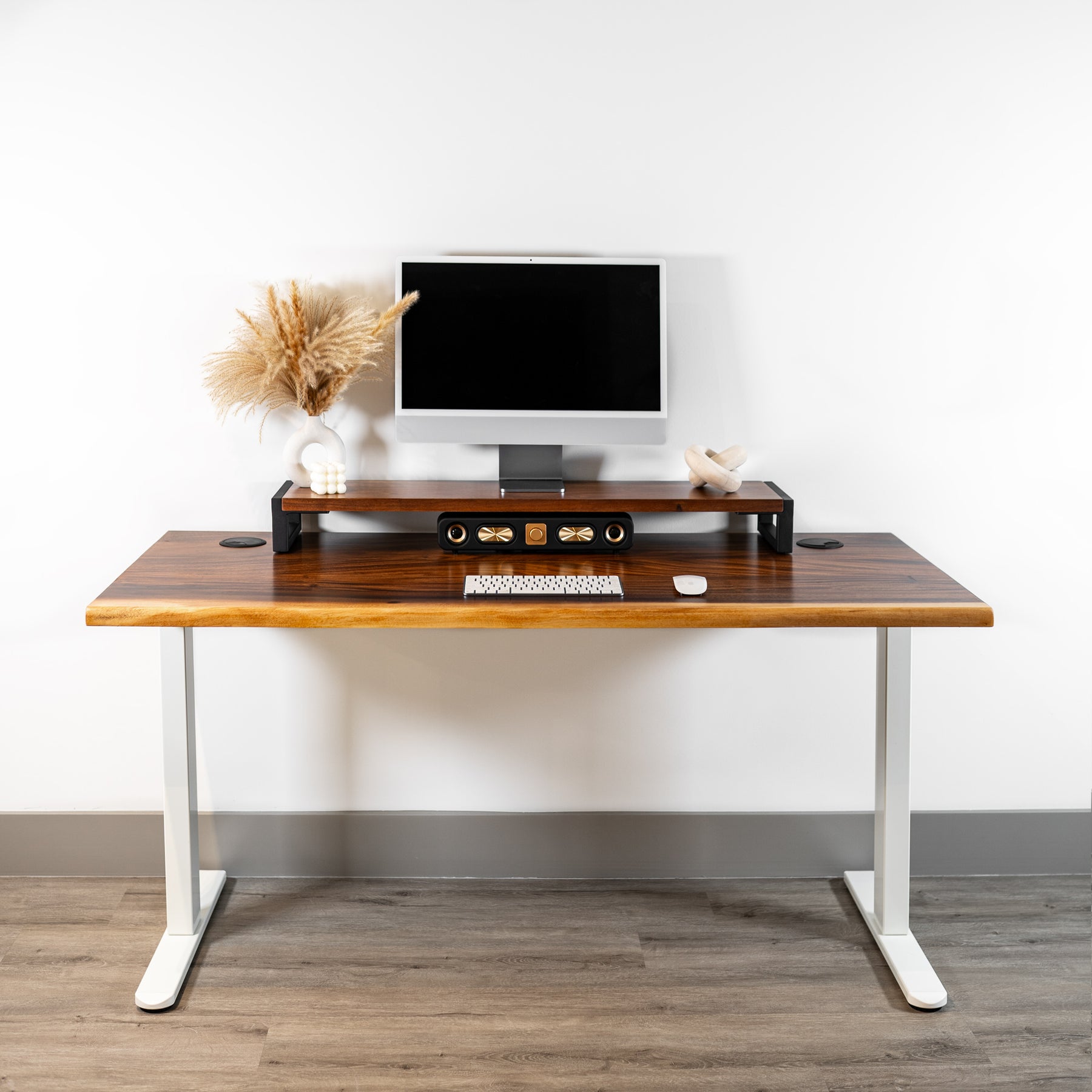 Walnut Standing Desk with Drawers | Modern Wood Style