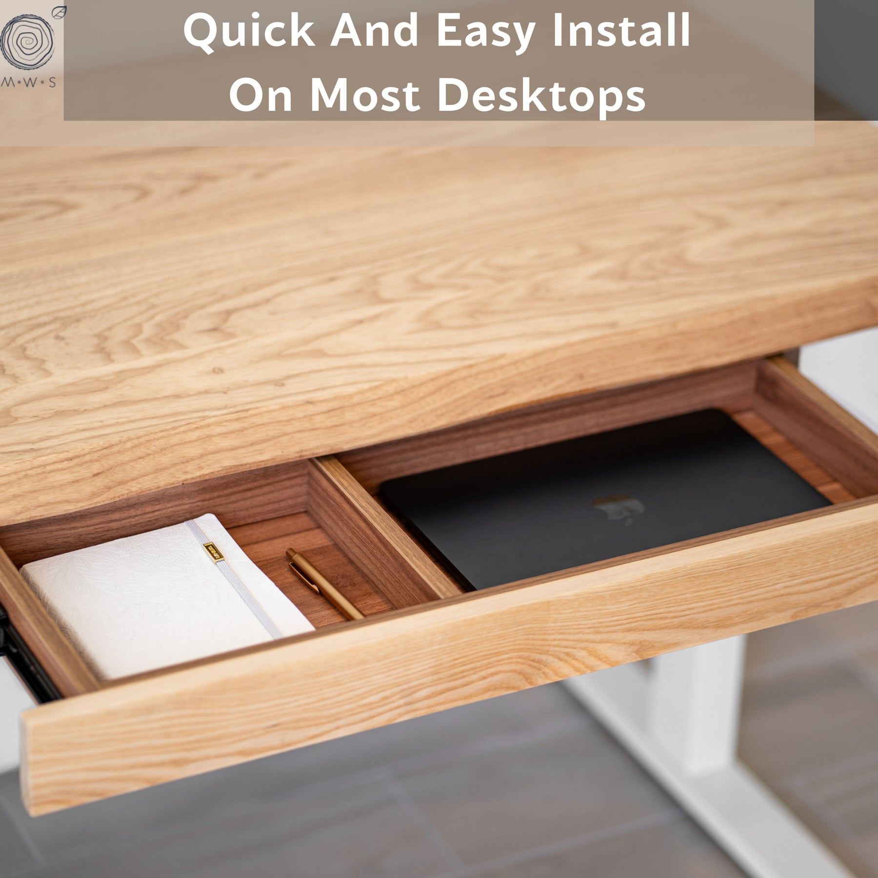 Under Desk Drawer - Ash Wood